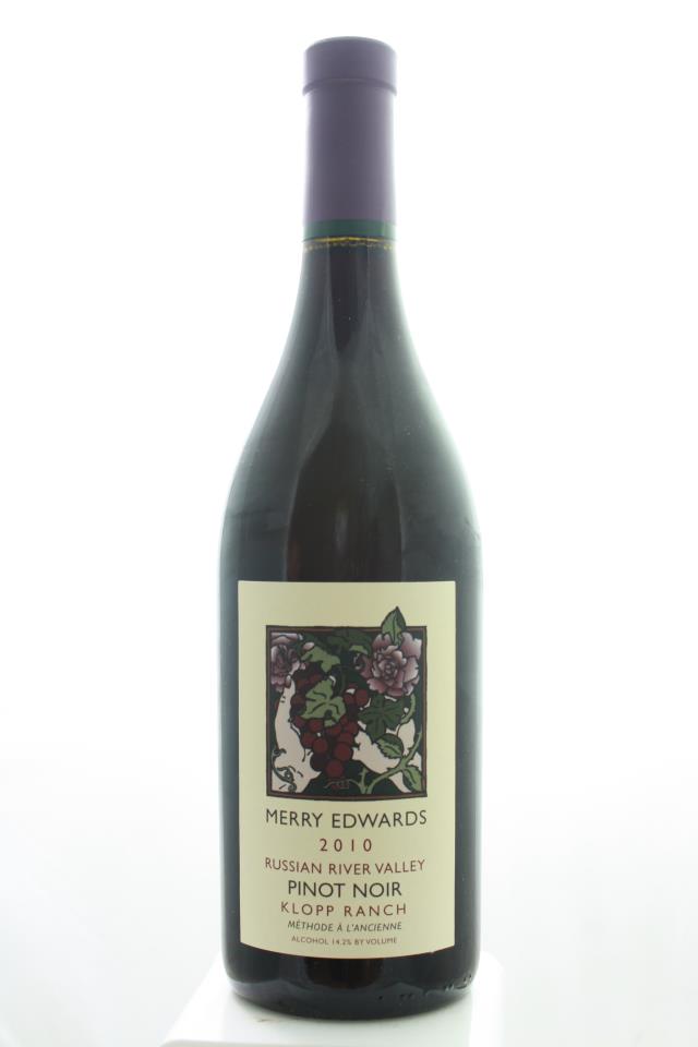 Merry Edwards Pinot Noir Klopp Ranch Méthode à l'Ancienne 2010
