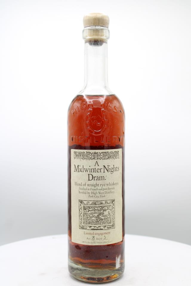 High West Distillery Blend of Straight Rye Whiskeys A Midwinter Nights Dram Limited Engagement NV