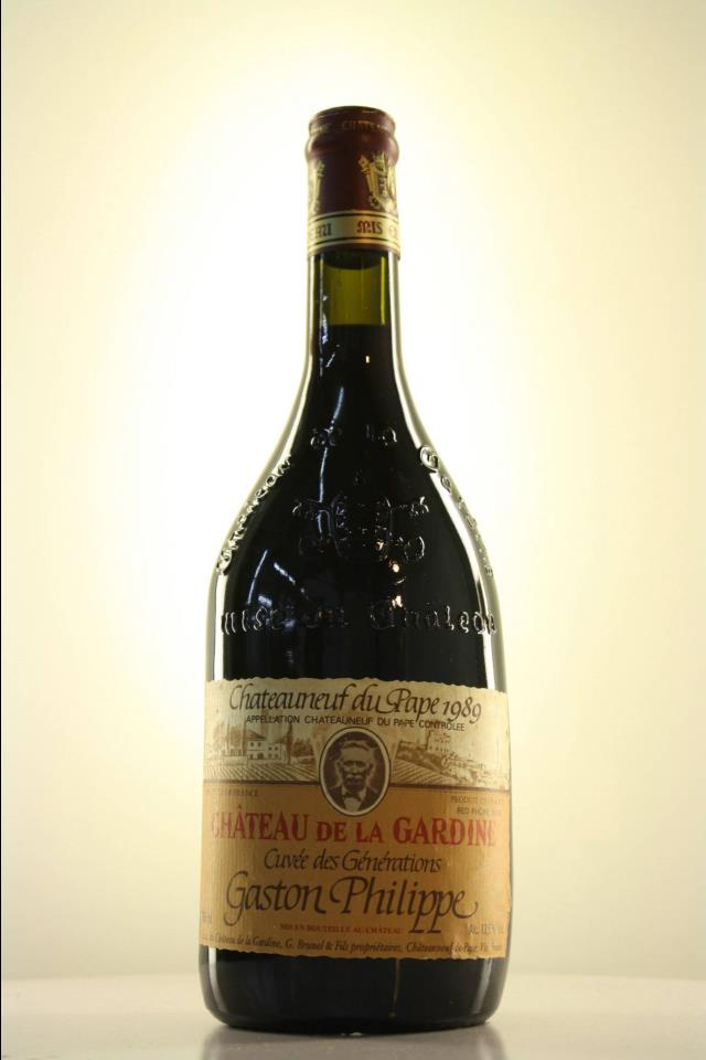 La Gardine Chateauneuf du Pape Cuvee des Generations Gaston Philippe 1989