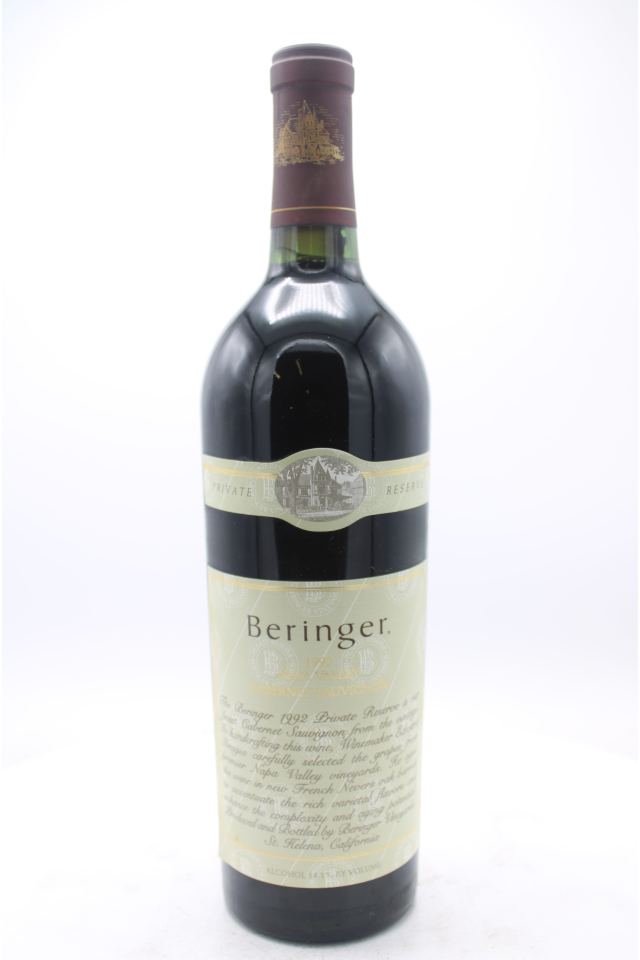 Beringer Vineyards Cabernet Sauvignon Private Reserve 1992
