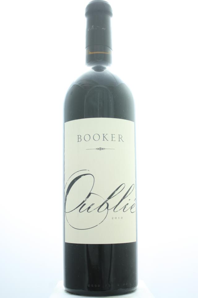 Booker Vineyard Oublié Estate 2010