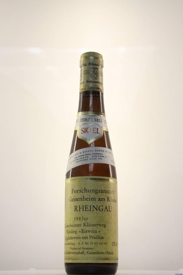 Institut für Kellerwirtschaft Forschungsanstalt Geisenheim am Rhein Geisenheimer Kläuserweg Riesling Eiswein 1983