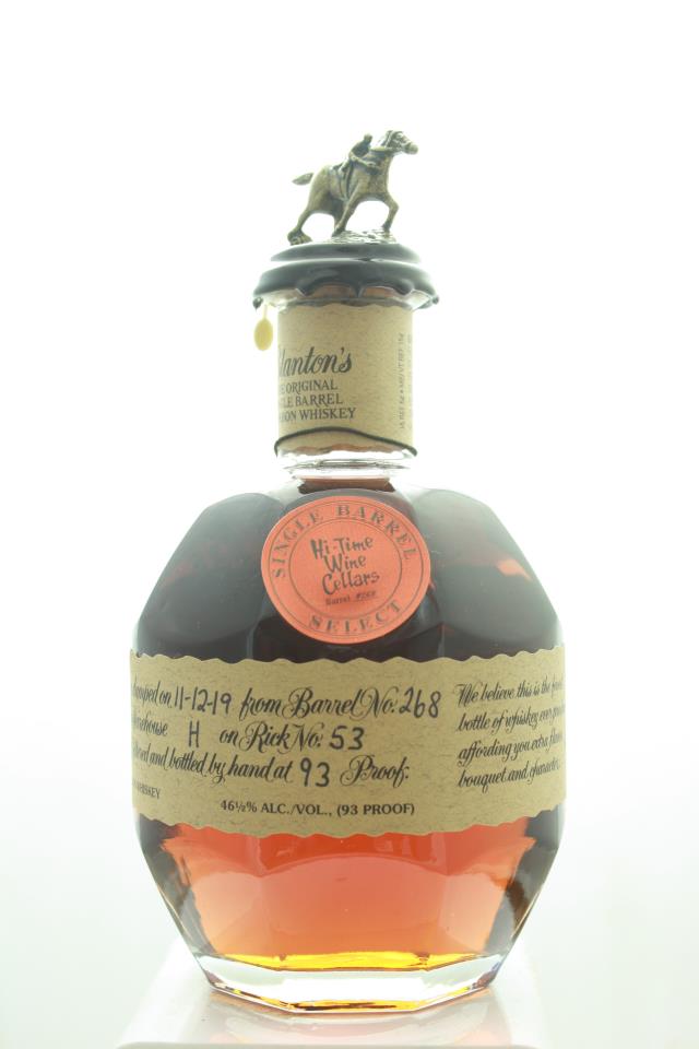 Blanton's Original Single Barrel Bourbon Whisky Hi-Time Wine Cellars Single Barrel Select #268 NV