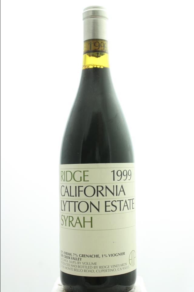 Ridge Vineyards Syrah Lytton Estate ATP 1999