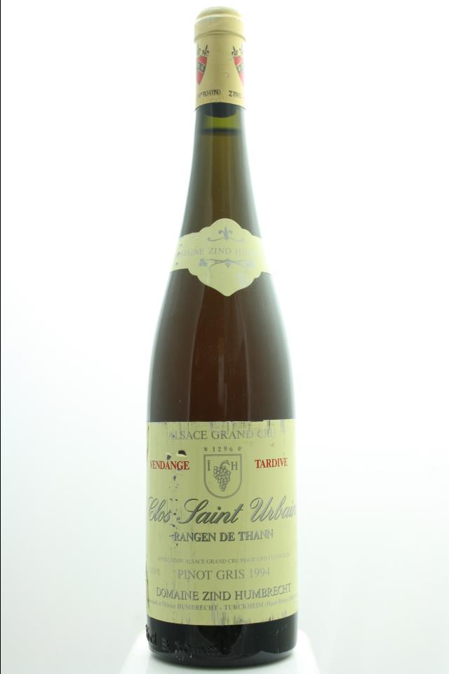 Zind Humbrecht Pinot Gris Rangen de Thann Clos Saint-Urbain Vendange Tardive 1994