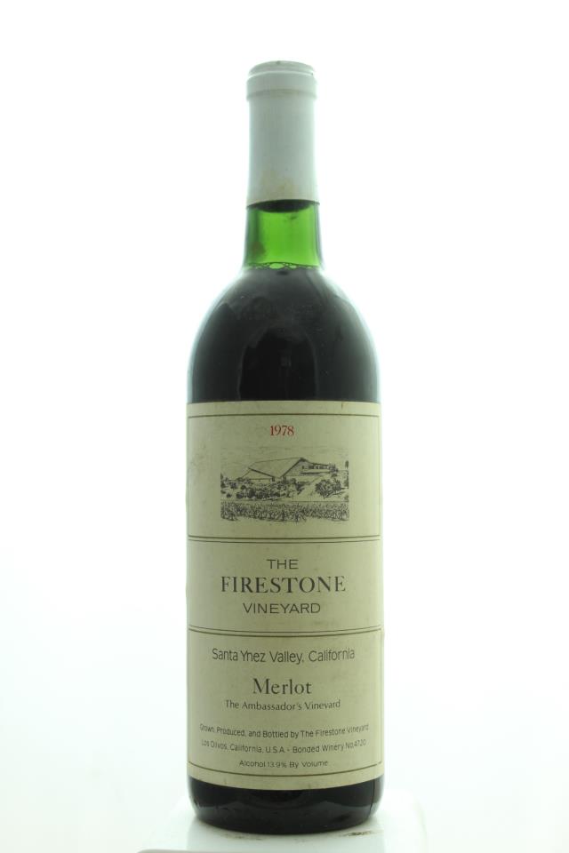 The Firestone Vineyard Merlot The Ambassador's Vineyard 1978