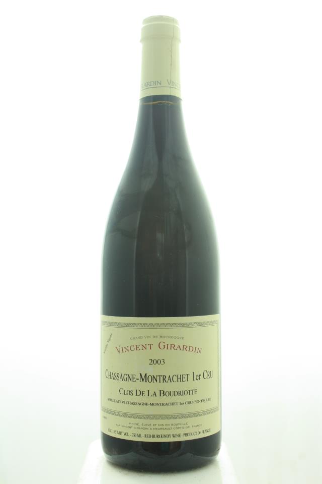 Vincent Girardin Chassagne Montrachet Rouge Clos de la Boudriotte Vieilles Vignes 2003