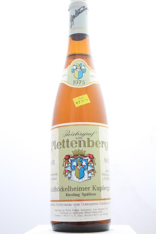 von Plettenberg Schlossbockelheimer Kupfergrube Riesling Spätlese #23 1975