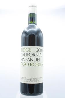 Ridge Vineyards Zinfandel Paso Robles 2003