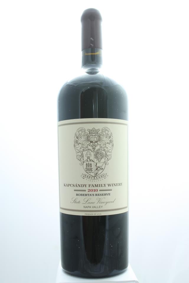 Kapcsándy Family Winery Merlot Estate State Lane Vineyard Roberta's Reserve 2010