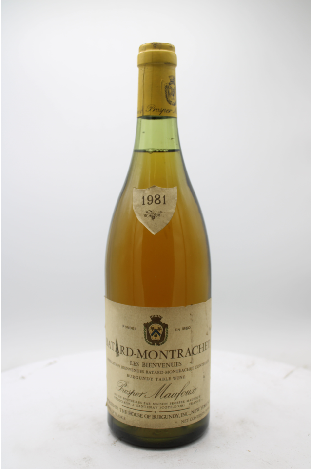 Prosper Maufoux Batard Montrachet Les Bienvenues 1981
