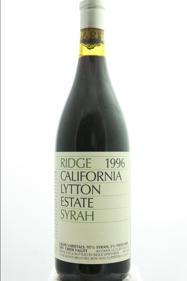 Ridge Vineyards Syrah Lytton Estate 1996