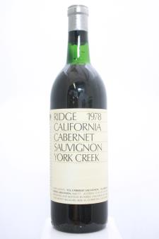 Ridge Vineyards Cabernet Sauvignon York Creek 1978