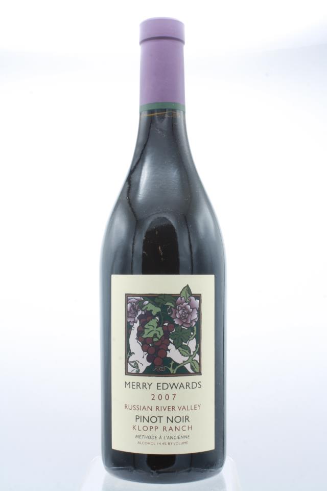 Merry Edwards Pinot Noir Klopp Ranch Methode a l'Ancienne 2007