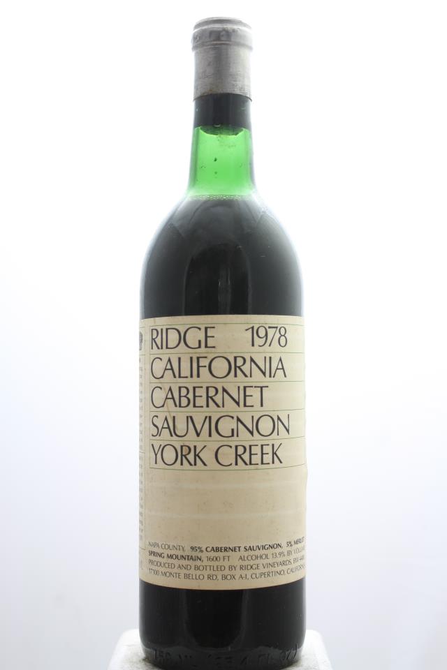 Ridge Vineyards Cabernet Sauvignon York Creek 1978