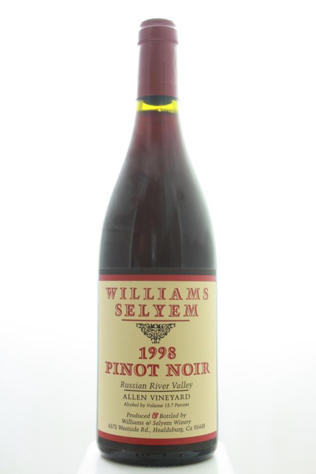 Williams Selyem Pinot Noir Allen Vineyard 1998