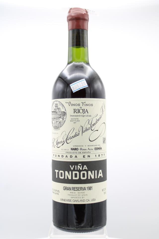 R. Lopez de Heredia Viña Tondonia Gran Reserva 1981