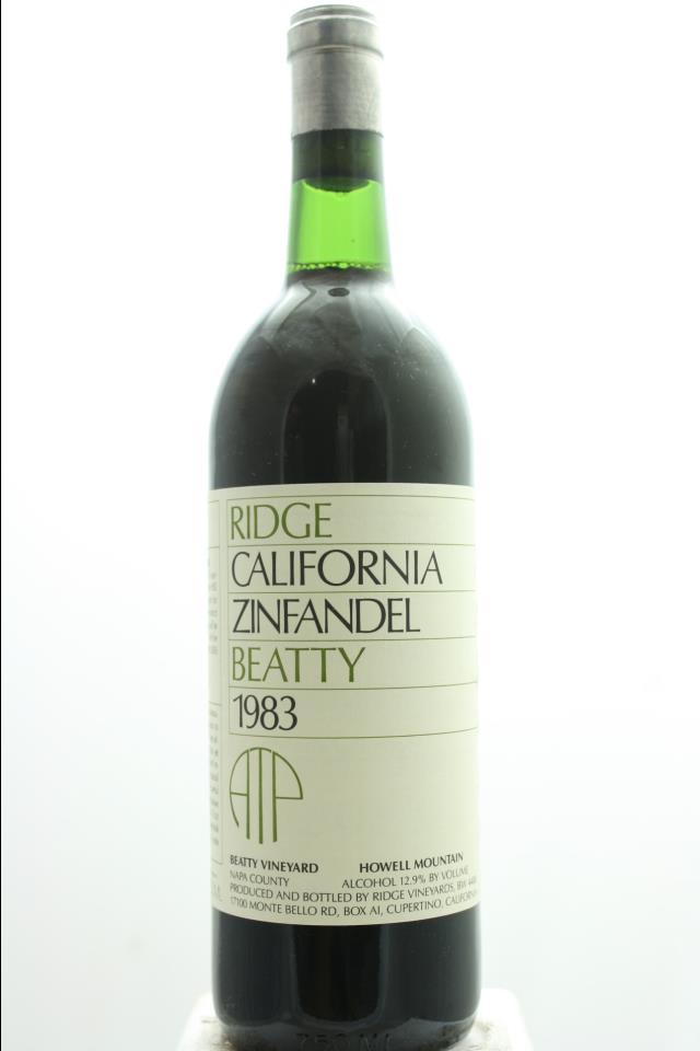 Ridge Vineyards Zinfandel Beatty Vineyard ATP 1983