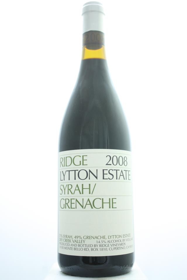 Ridge Vineyards Syrah / Grenache Lytton Estate Vineyard ATP 2008