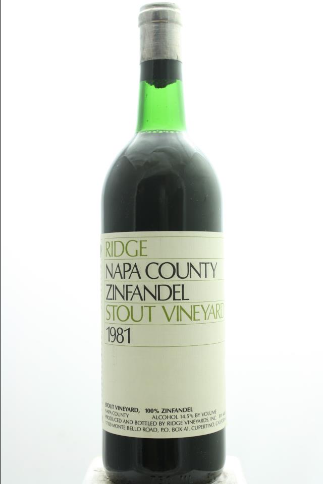 Ridge Vineyards Zinfandel Stout Vineyard 1981